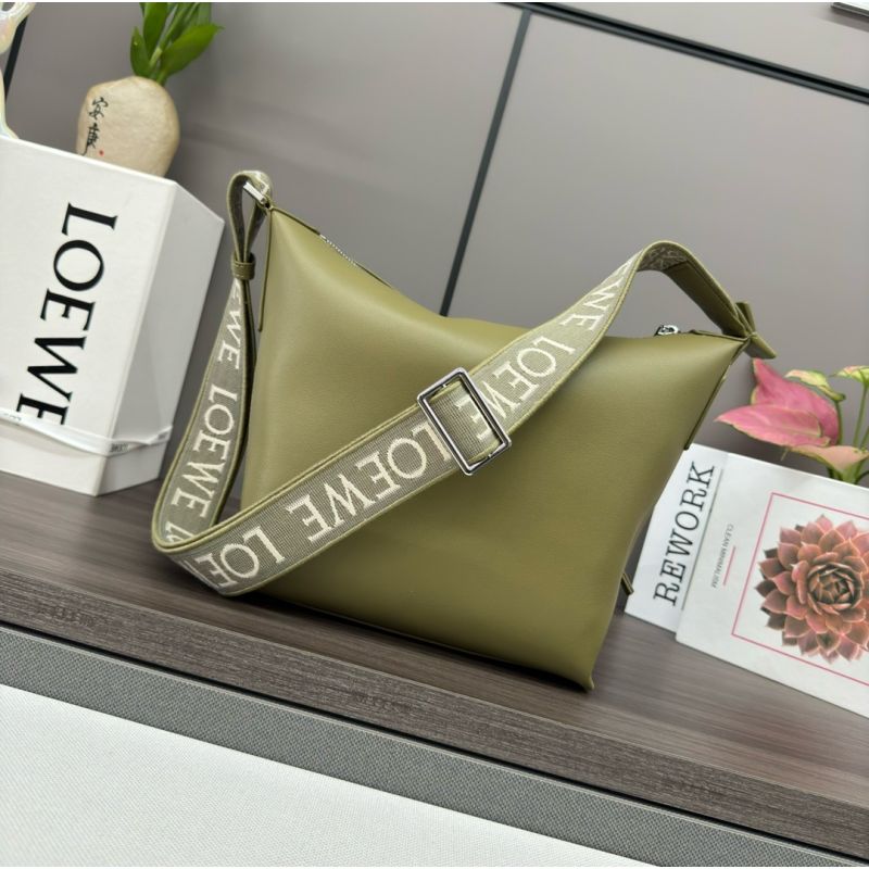 Loewe Small Cubi Messenger Bag-Olive