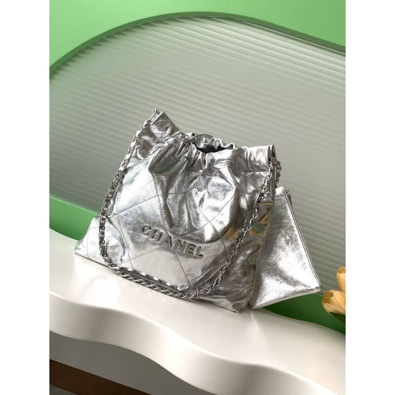 Chanel 22 Small Handbag-Silver