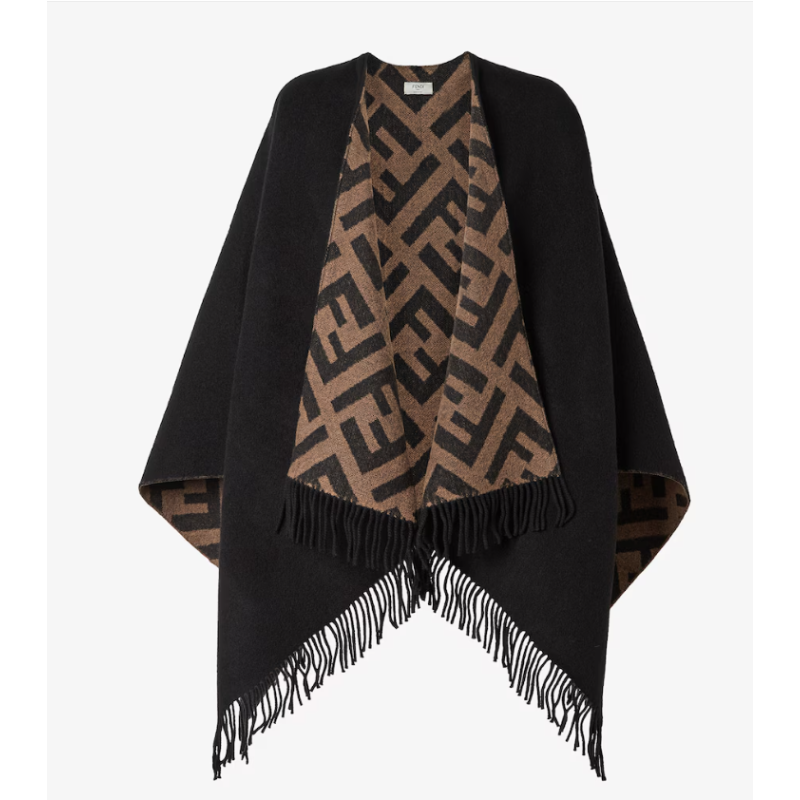 Fendi Wool and Cashmere FF Poncho