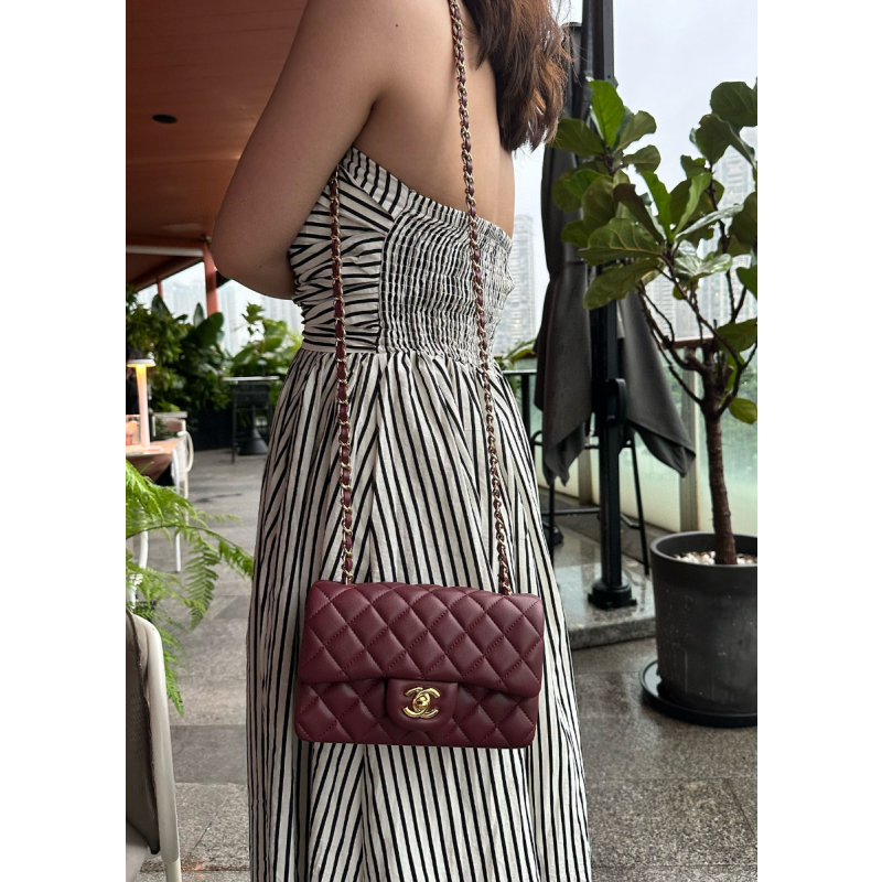 Chanel Mini Flap Bag-Burgundy
