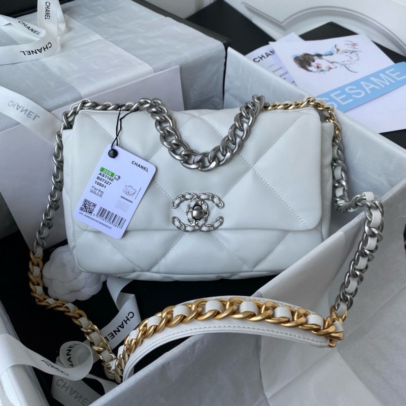 Chanel 19 Handbag -White