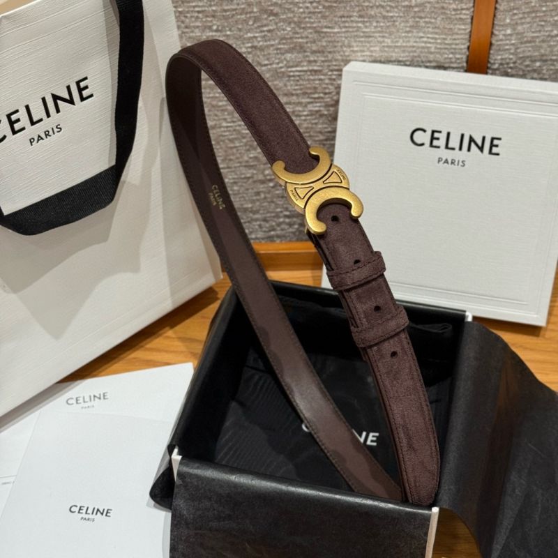 Celine Triomphe Belt 25mm in Suede calfskin
