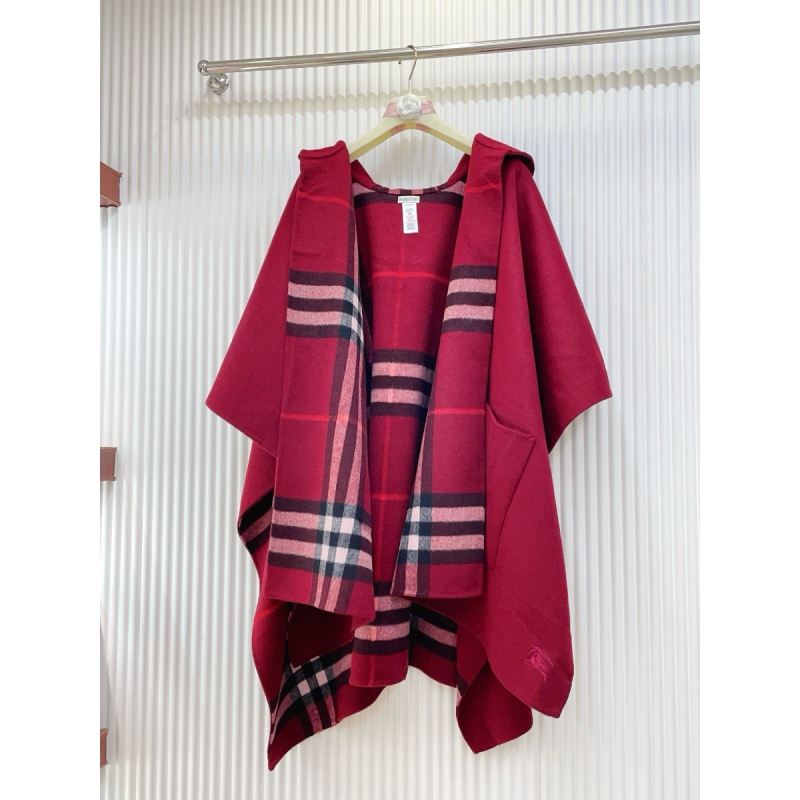 Burberry Reversible Check Cashmere Hooded Cape 
