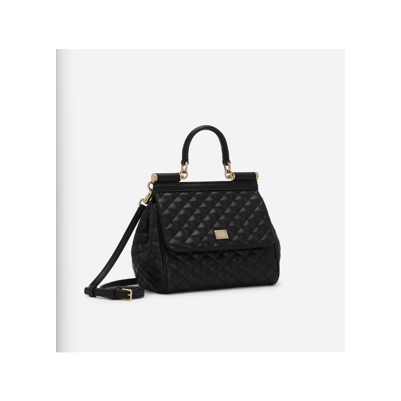 Dolce Gabbana Medium Sicily handbag in Quilted Nappa leather-Black