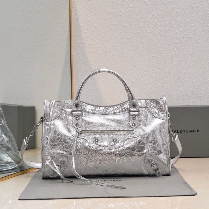 Balenciaga Le City Medium Handbag-Silver